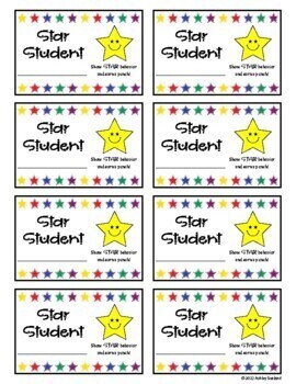 Reward Punch Card Printable - Star Student