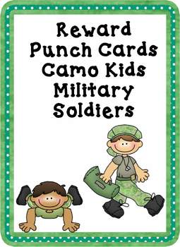 Reward Punch Cards Camo Kids Military Soldier | TpT