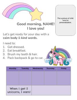 Preview of Reward System to support Getting Ready for School!