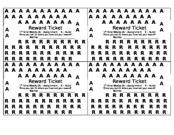 Preview of Reward Ticket