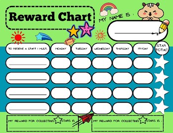 Reward behavior Chart - Chore Chart for Kids Printable with reward star ...