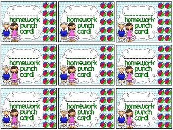 Reward/Homework punch cards: Hippie Kids-themed by Dawn Melvin