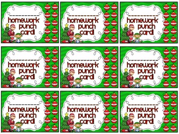 Punch Cards for Rewards and Incentives: Winter and Christmas