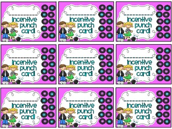 Reward/Homework punch cards: Fifties Kids-themed by Dawn Melvin