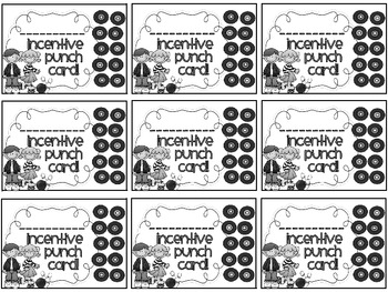 Reward/Homework punch cards: Hippie Kids-themed by Dawn Melvin