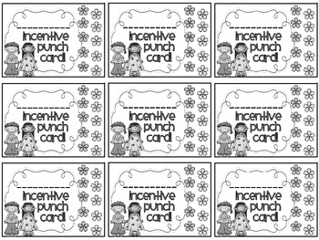 Reward/Homework punch cards: Hippie Kids-themed by Dawn Melvin