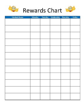 Rewards Chart (Standard) by TeacherAngelEducation | TPT