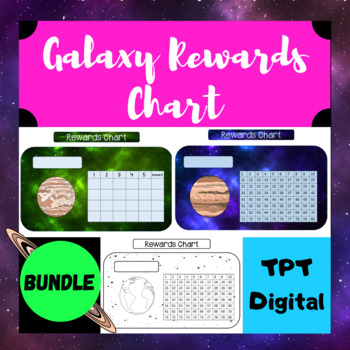 Preview of Rewards Charts With the Planets, A4 & Letter size Printable with Easel shapes