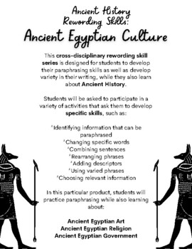 Rewording Practice: Ancient Egyptian Culture by The LifeLearning Toolbox