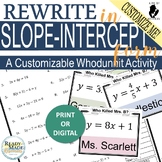 Rewrite Equations in Slope-Intercept Form Mystery Activity