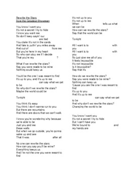 Rewrite the stars - lyrics vocabular…: English ESL worksheets pdf & doc