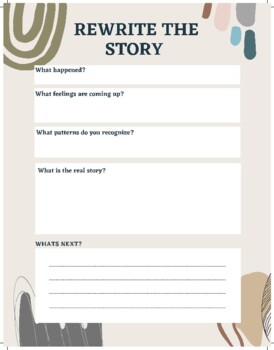 Preview of Rewrite the Story - a worksheet to move through anxiety