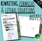 Rewriting Formulas & Literal Equations Notes