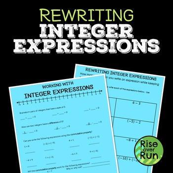 Preview of Rewriting Integer Expressions Activity and Guided Notes