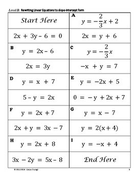 Rewriting Linear Equations in Standard Form (A)