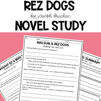Preview of Rez Dogs by Joseph Bruchac Novel Study