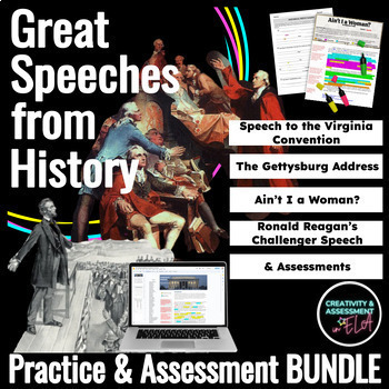 Preview of Rhetoric, Annotating, Practice & Assessment BUNDLE | Great Speeches from History