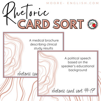 Preview of Rhetoric Card Sort (Ethos, Pathos, and Logos) / Print, Forms, Slides, Jamboard