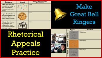 Preview of Rhetoric Practice Bell Ringers (Ethos/Logos/Pathos)