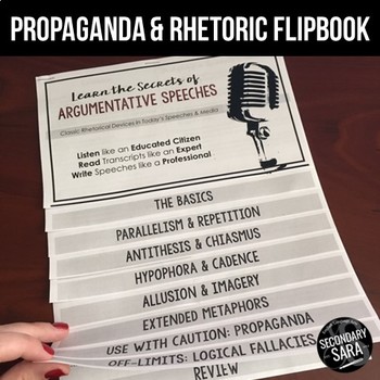 Preview of Rhetoric, Propaganda, & Fallacies Flipbook: Mini-Lessons to Analyze Speeches