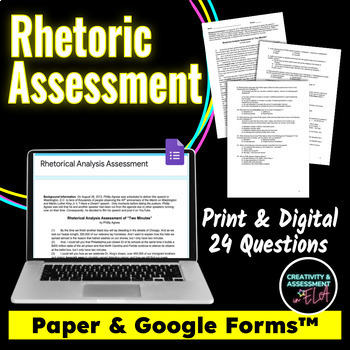 Preview of Rhetoric and Rhetorical Device Quiz Test Print/Digital Google Forms™ Assessment
