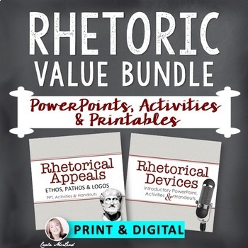 Preview of Rhetorical Analysis Bundle - Appeals & Devices PPTs, Activities & Printables