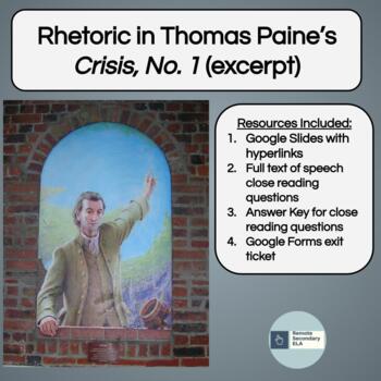 Preview of Rhetoric in Thomas Paine's Crisis, No. 1