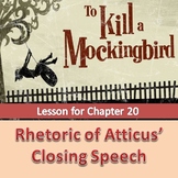Rhetoric of Atticus' Closing Speech/To Kill a Mockingbird Lesson