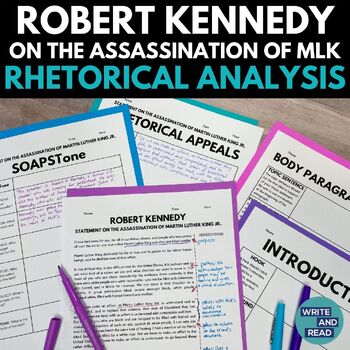 Preview of Rhetorical Analysis - Assassination of Martin Luther King- Robert Kennedy Speech