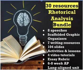 Preview of Rhetorical Analysis Bundle AP Lang: Speeches, Writing Resources, Lessons, Slides