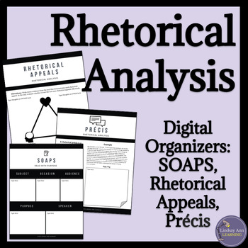 Preview of Rhetorical Analysis Graphic Organizers for Any Nonfiction Text