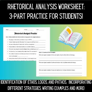Preview of Rhetorical Analysis Practice (Identifying Ethos, Logos, Pathos)