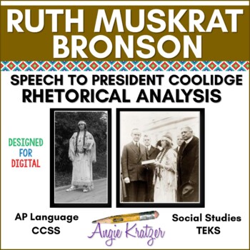 Preview of Rhetorical Analysis Practice - Ruth Muskrat Bronson - Native American Heritage