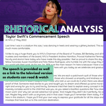 rhetorical analysis taylor swift speech