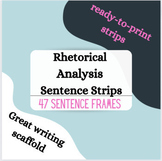 Rhetorical Analysis Sentence Strips - Pre-AP/ AP Language 