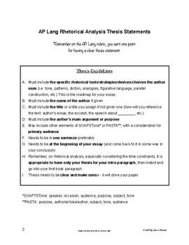 how to write an ap lang rhetorical analysis essay