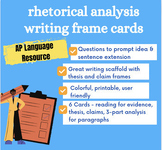 Rhetorical Analysis Writing Cards - AP Language / Pre-AP E