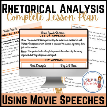 Preview of Rhetorical Analysis of Movie Speeches Activity