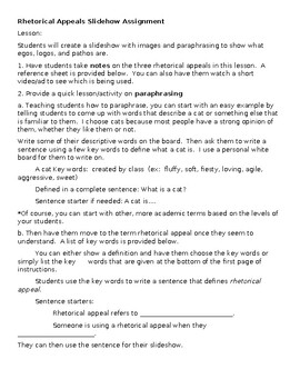 Preview of Rhetorical Appeals for students who struggle with ELA