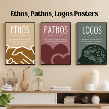 Preview of Rhetorical Appeals, Ethos, Pathos, Logos Posters, Persuasive Writing, English 