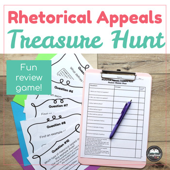 Preview of Rhetorical Appeals (Ethos, Pathos, Logos) Treasure Hunt: Question Trail Activity