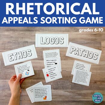 Preview of Rhetorical Appeals Sorting Game - Ethos, Logos, and Pathos - Rhetorical Devices