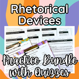Rhetorical Devices Practice Worksheet Bundle with Quizzes