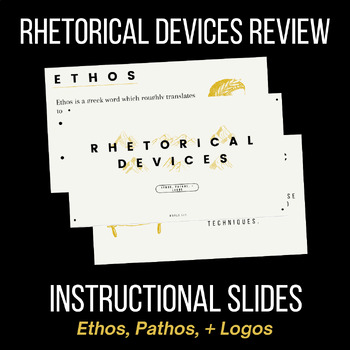 Preview of Rhetorical Devices Presentation: Ethos, Pathos, Logos Review