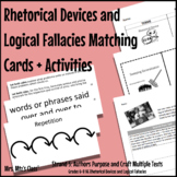 Rhetorical Devices and Logical Fallacies Matching Cards + 