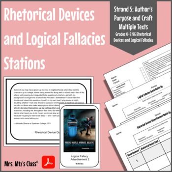 Preview of Rhetorical Devices and Logical Fallacies Stations