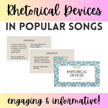 Preview of Rhetorical Devices in Popular Songs Powerpoint