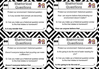 new rhetorical question chatter cards by interactive learning activities