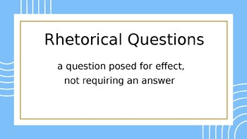 Preview of Rhetorical Questions- bell-ringer, warm-up, mini-lesson