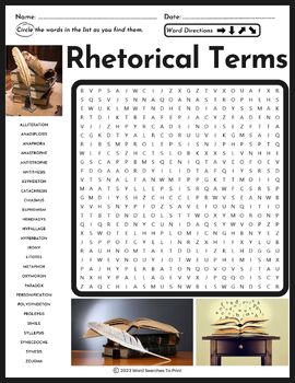 Preview of Rhetorical Terms Word Search Puzzle